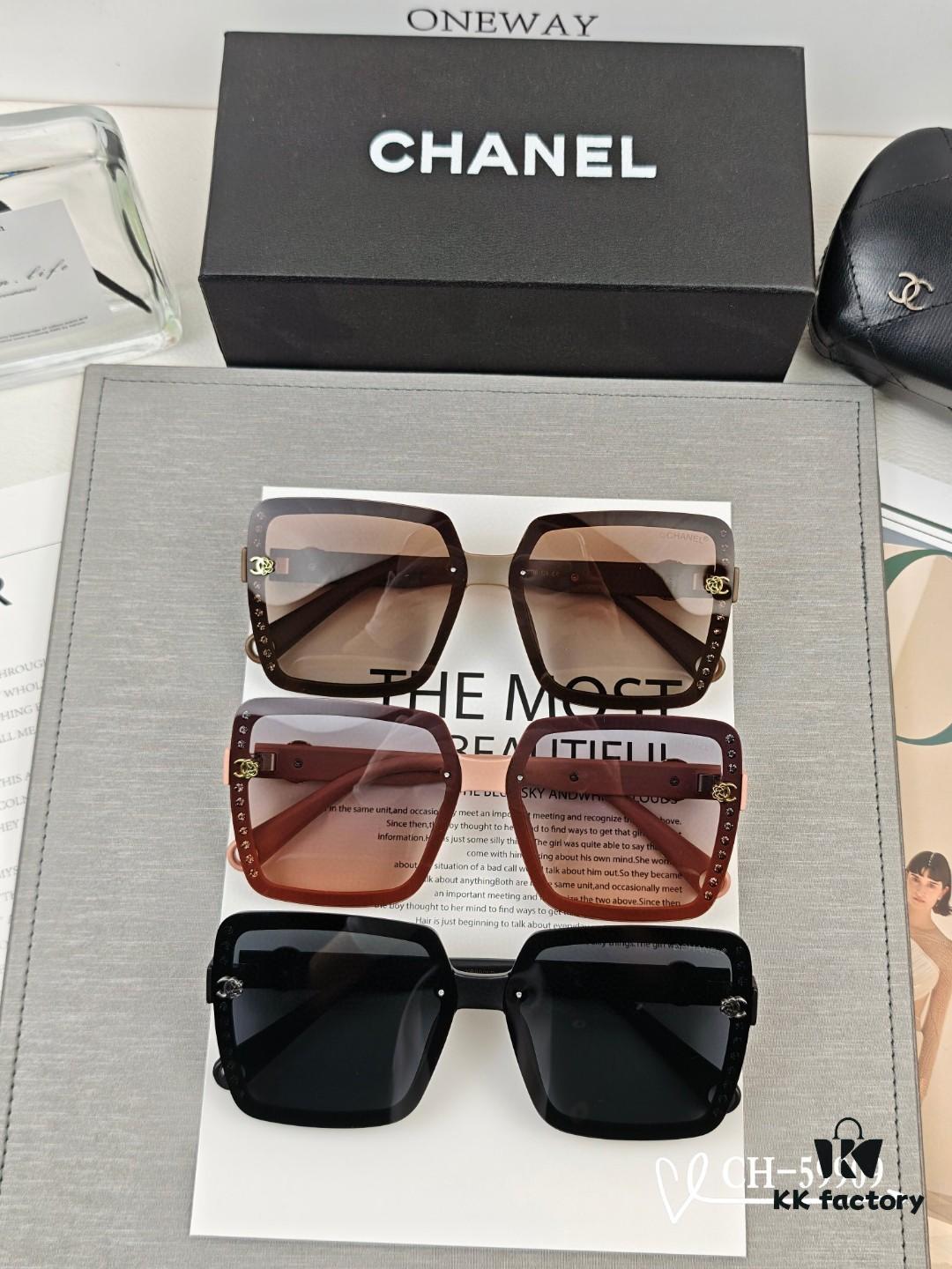 CHANEL France - New Style TR Lightweight Sunglasses with Polarized HD Lenses, Comfortable and Stylish for Travel and Daily Wear