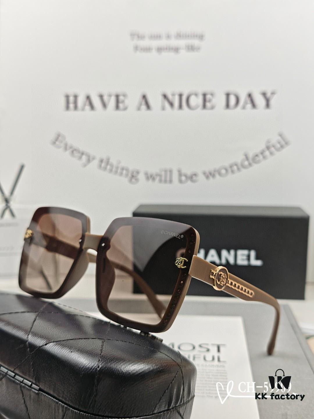 CHANEL France - New Style TR Lightweight Sunglasses with Polarized HD Lenses, Comfortable and Stylish for Travel and Daily Wear
