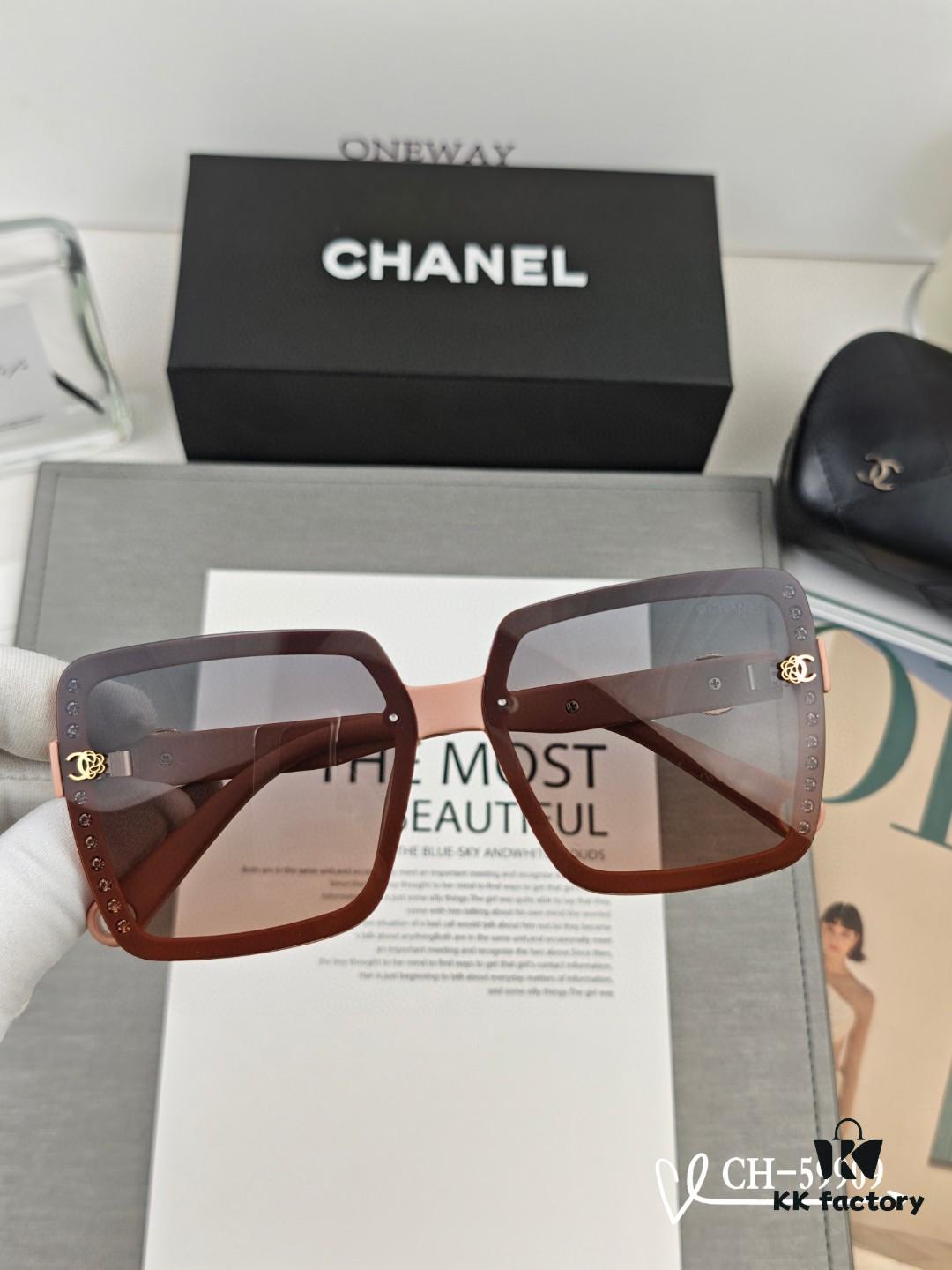 CHANEL France - New Style TR Lightweight Sunglasses with Polarized HD Lenses, Comfortable and Stylish for Travel and Daily Wear