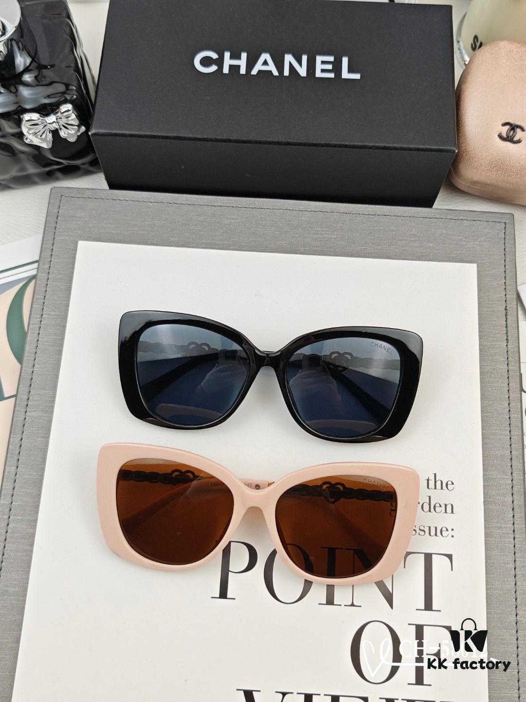 CHANEL France - POLARIZED HD Resin Lens Sunglasses, TR Frame Lightweight Comfortable Wear, Size: 63-17-140, Model: 58012