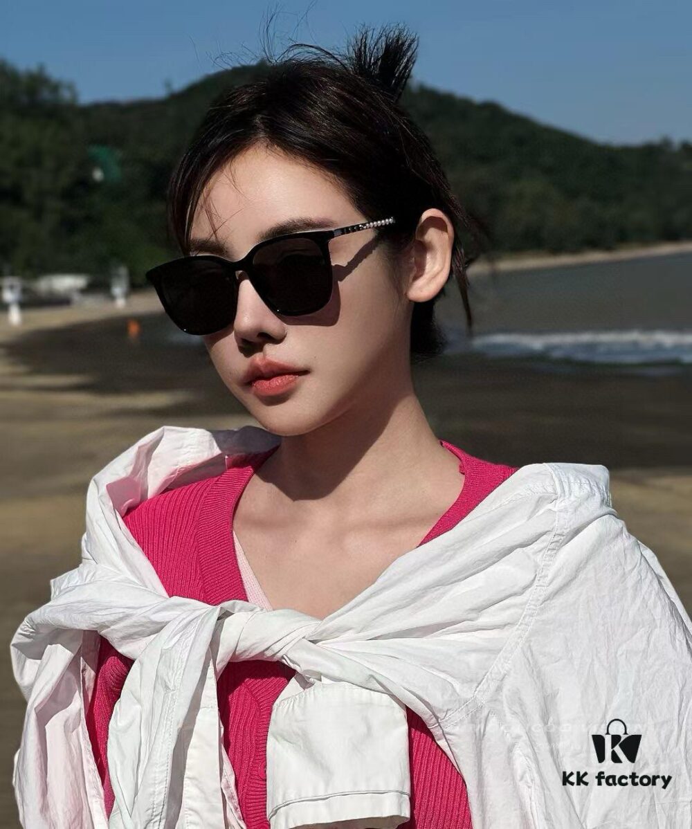 New CHANEL Square Sunglasses with Pearl Accents and Metallic Bridge