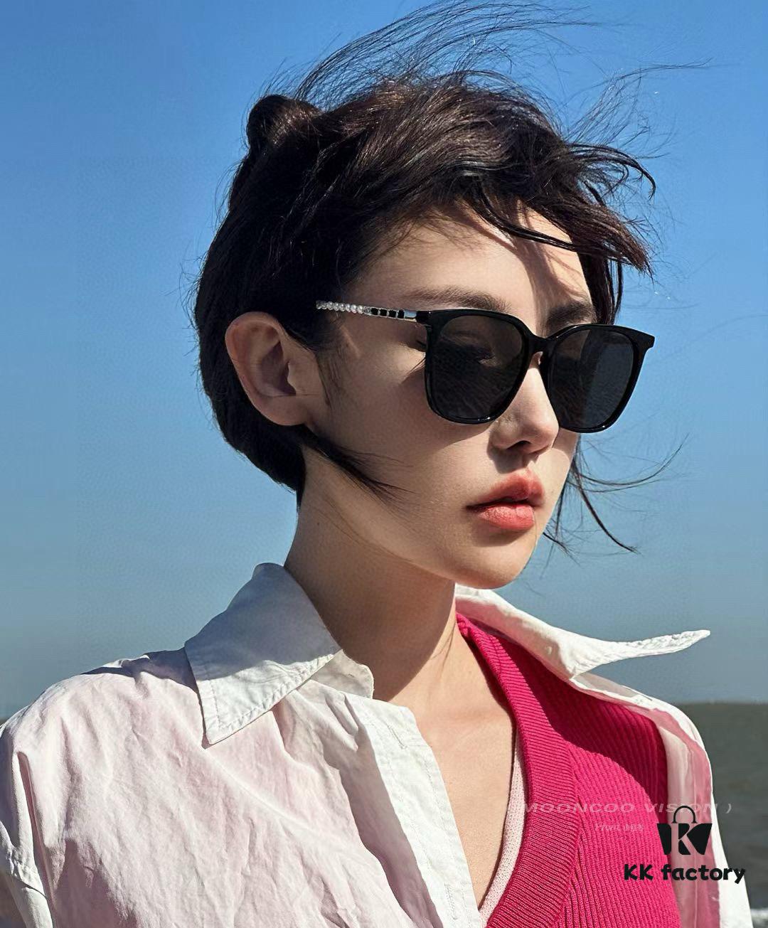 New CHANEL Square Sunglasses with Pearl Accents and Metallic Bridge