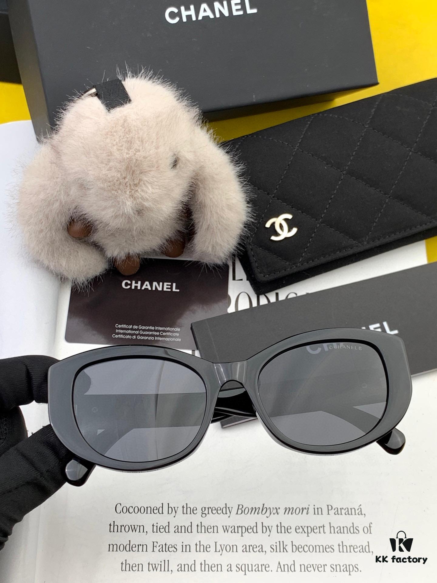 CHANEL 2025 New Arrival Trendy Round Frame Sunglasses for Women, High-Definition Thick Polarized UV Protection Shades, Comfortable Wear, Influencer Favorite Style 🕶️ 🎉 Premium TR Frame ♥️♥️ Model CH3991