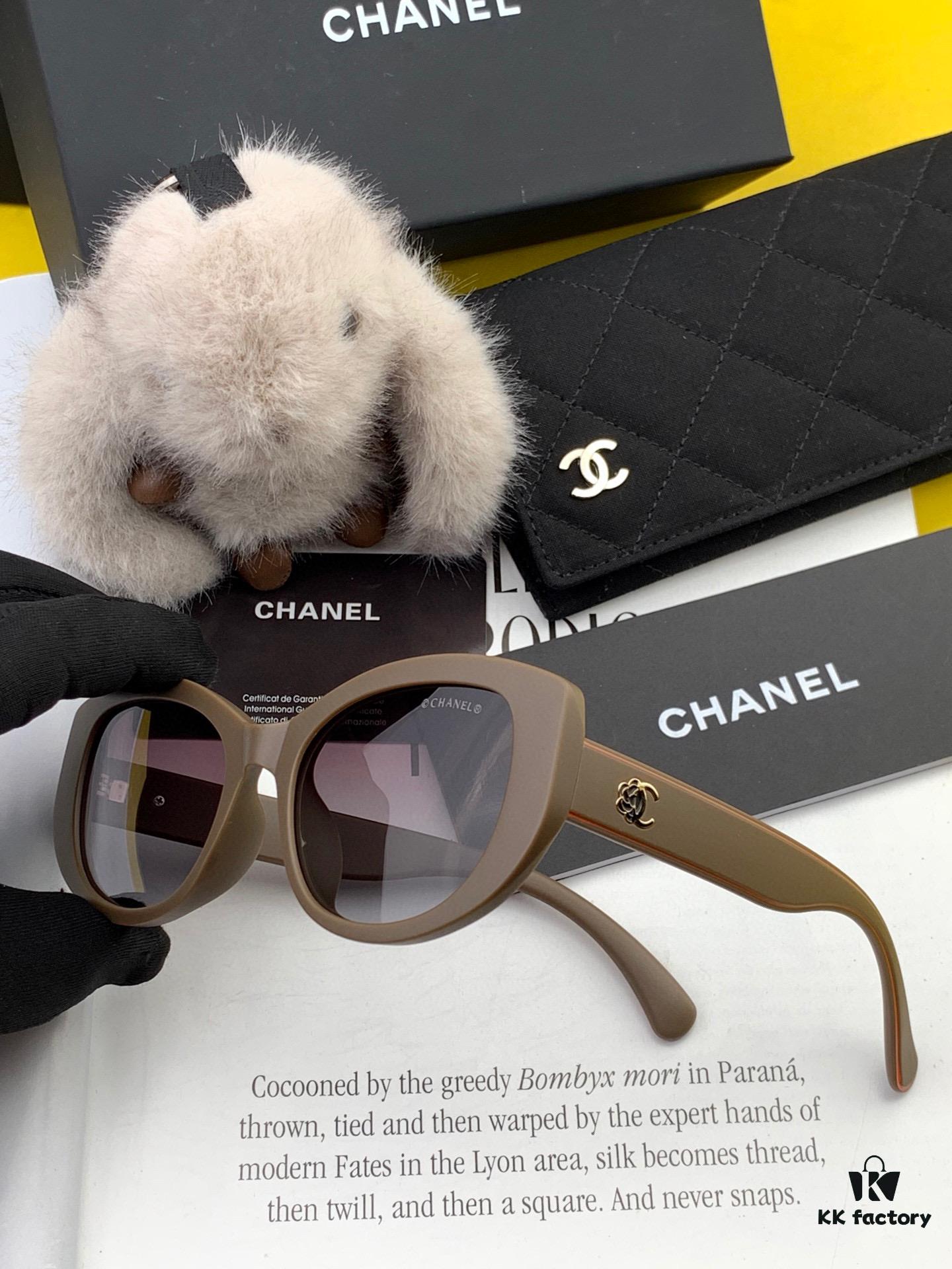 CHANEL 2025 New Arrival Trendy Round Frame Sunglasses for Women, High-Definition Thick Polarized UV Protection Shades, Comfortable Wear, Influencer Favorite Style 🕶️ 🎉 Premium TR Frame ♥️♥️ Model CH3991