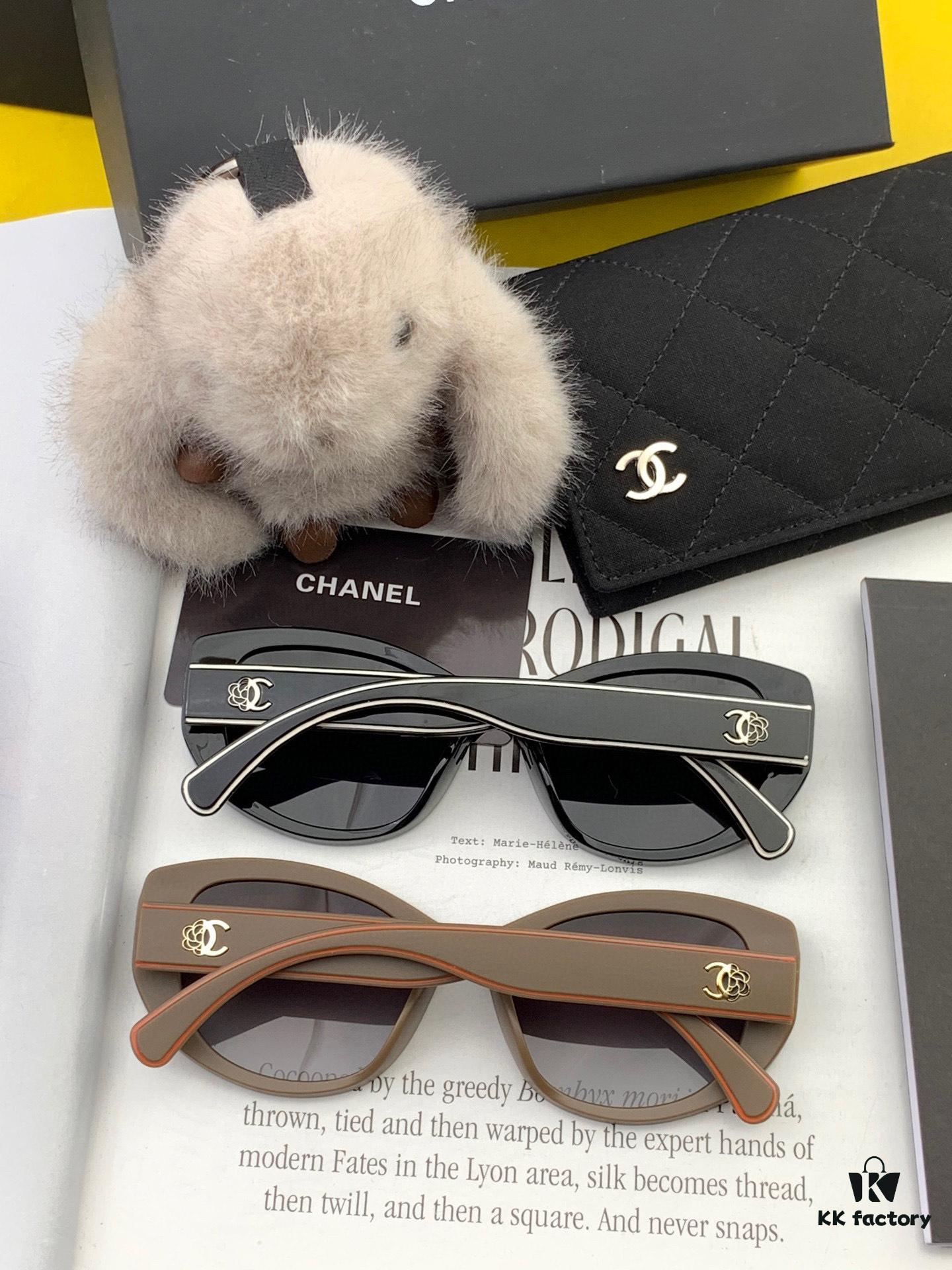 CHANEL 2025 New Arrival Trendy Round Frame Sunglasses for Women, High-Definition Thick Polarized UV Protection Shades, Comfortable Wear, Influencer Favorite Style 🕶️ 🎉 Premium TR Frame ♥️♥️ Model CH3991