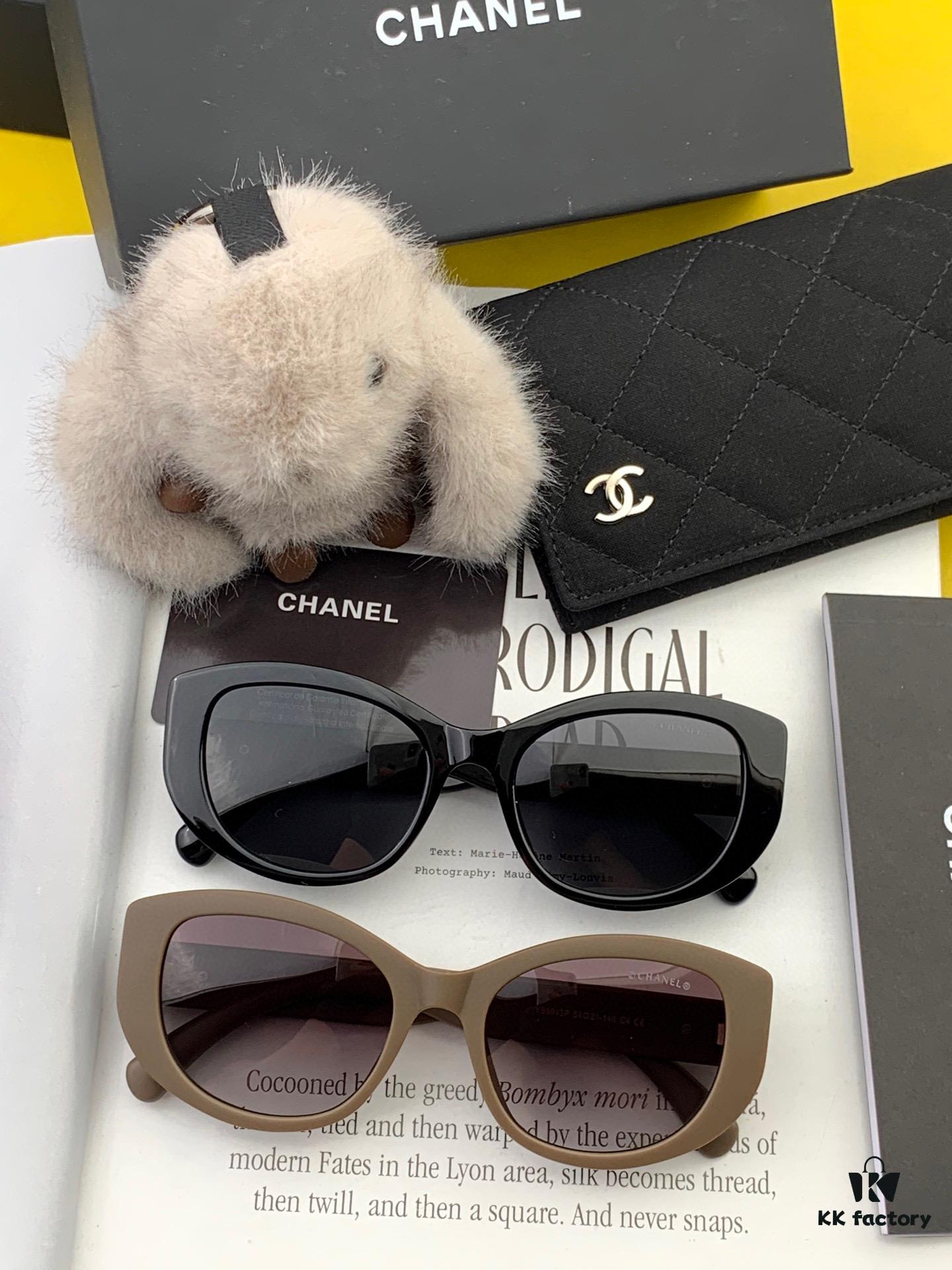 CHANEL 2025 New Arrival Trendy Round Frame Sunglasses for Women, High-Definition Thick Polarized UV Protection Shades, Comfortable Wear, Influencer Favorite Style 🕶️ 🎉 Premium TR Frame ♥️♥️ Model CH3991