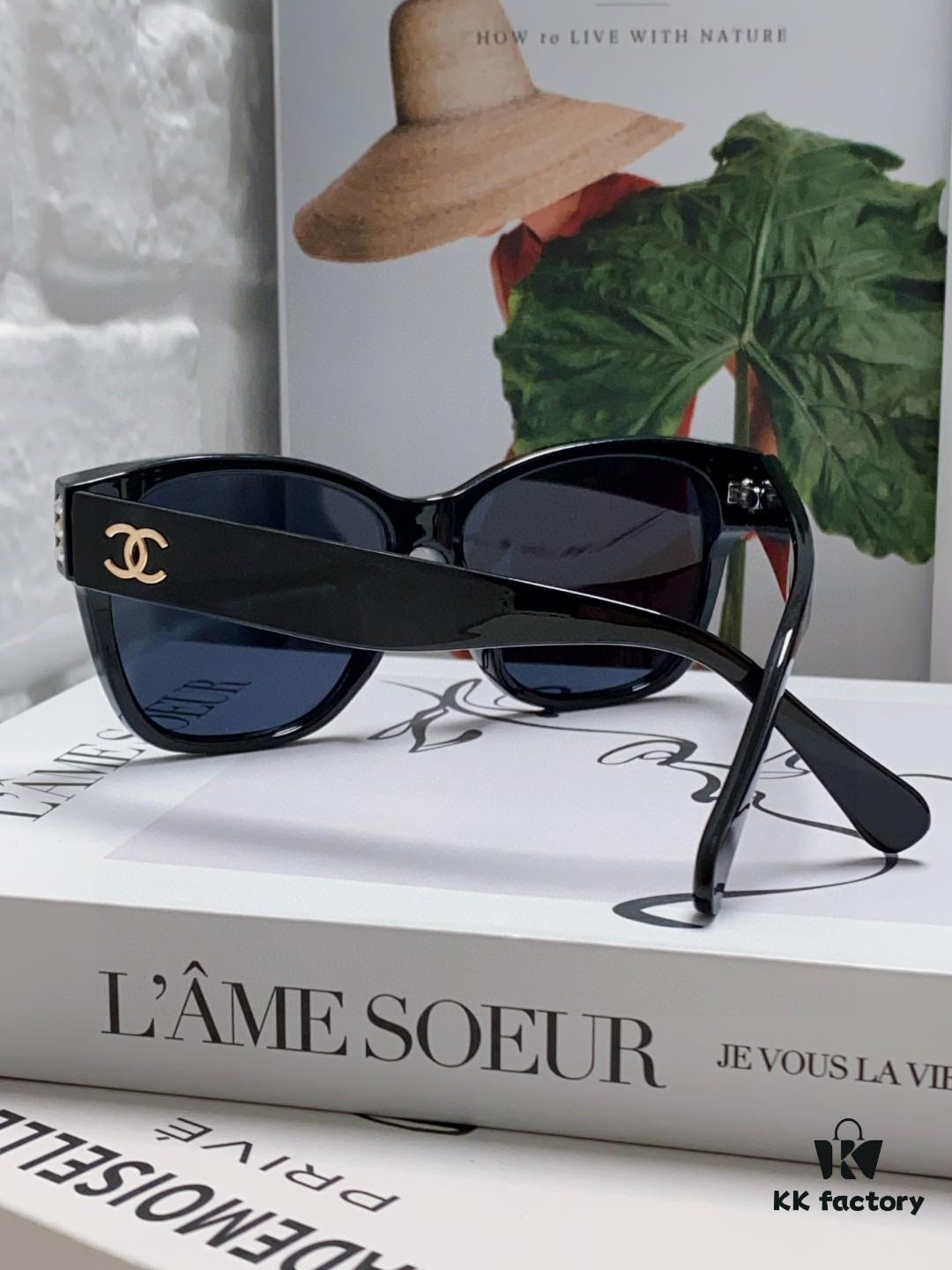 Chanel Pearl Sunglasses for Women, New Double C Polarized Sun Glasses, Celebrity Cat-eye Sunglasses, Fashion Hot-selling Eyewear