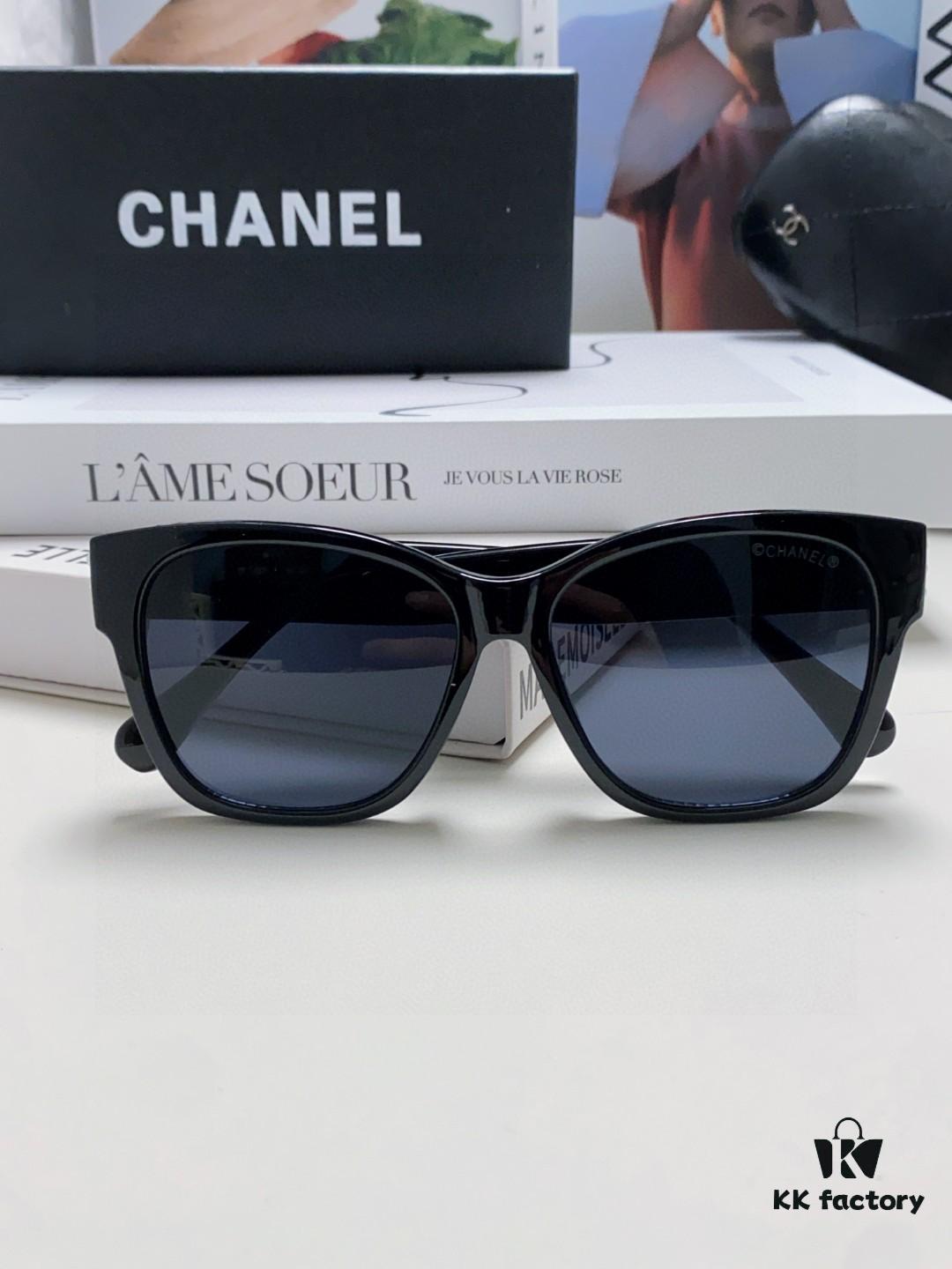 Chanel Pearl Sunglasses for Women, New Double C Polarized Sun Glasses, Celebrity Cat-eye Sunglasses, Fashion Hot-selling Eyewear