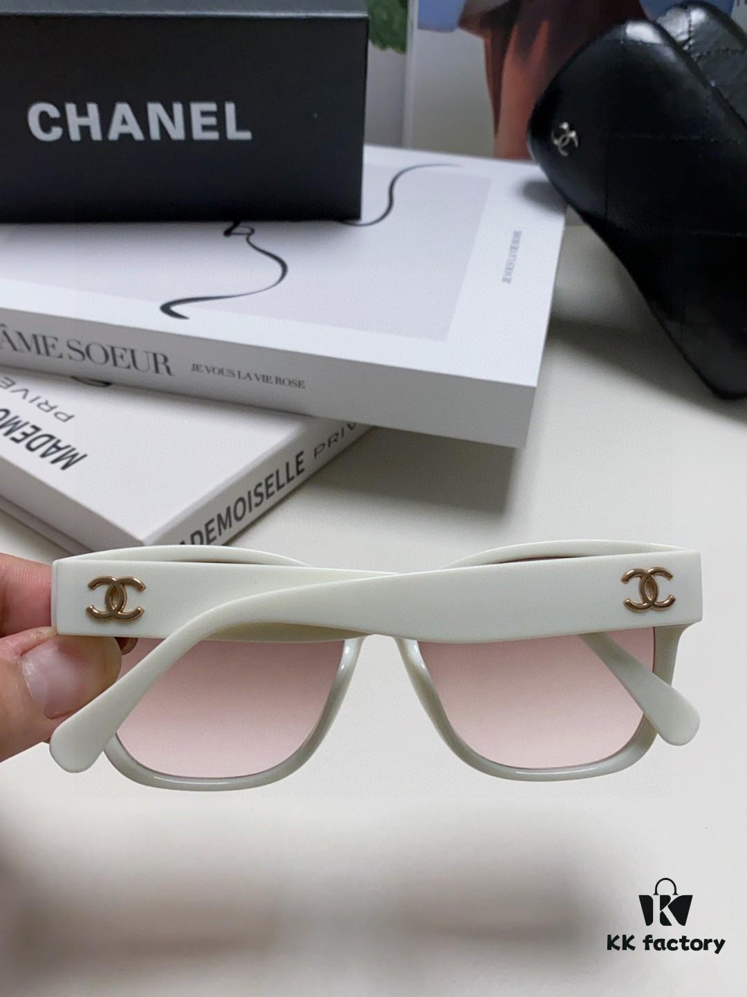 Chanel Pearl Sunglasses for Women, New Double C Polarized Celebrity Cat-eye Sun Glasses, Fashionable Popular Style