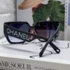 Chanel 2025 New Arrival Letter-Frame Sunglasses for Women, Korean Style Trendy Versatile Sun Glasses, Minimalist Fashion Eyewear for Street Photography