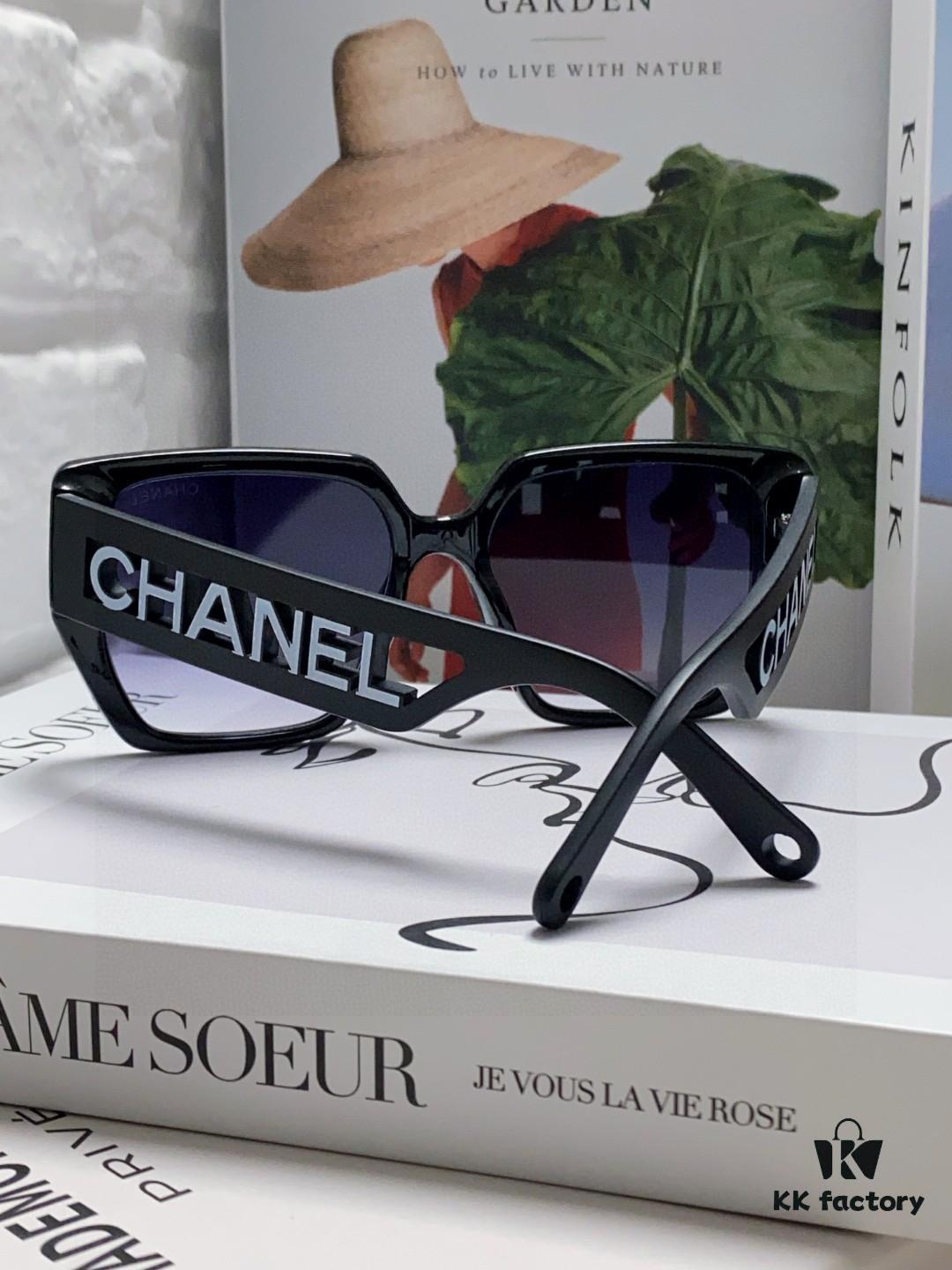 Chanel 2025 New Arrival Letter-Frame Sunglasses for Women, Korean Style Trendy Versatile Sun Glasses, Minimalist Fashion Eyewear for Street Photography