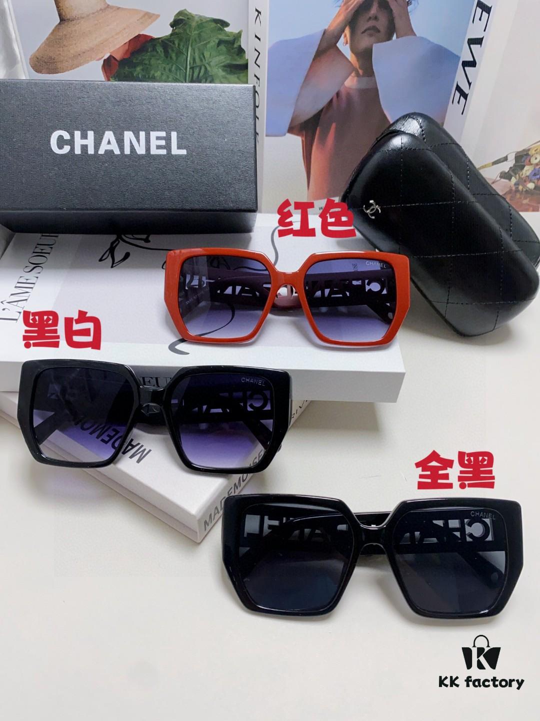 Chanel 2025 New Arrival Letter-Frame Sunglasses for Women, Korean Style Trendy Versatile Shades, Minimalist Fashion Glasses for Street Photography
