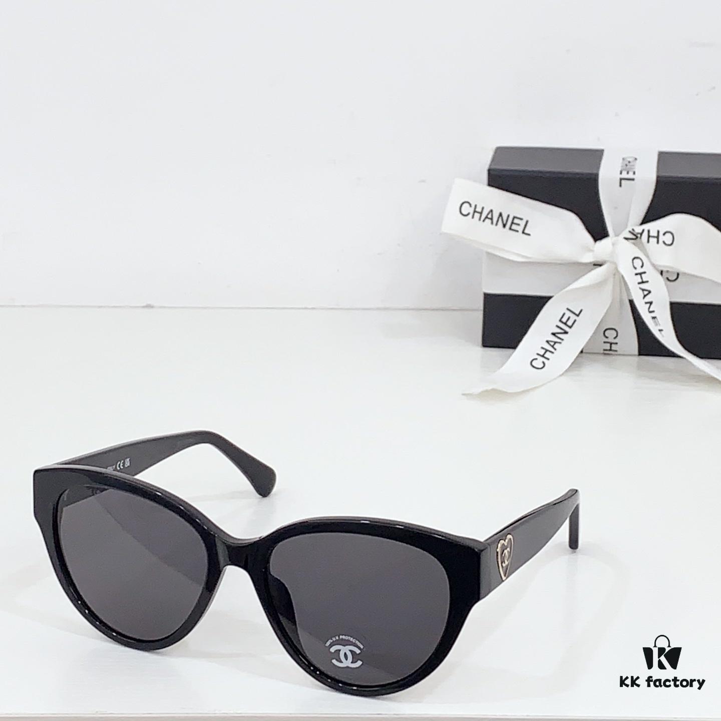 CHANEL Heart-Shaped Sunglasses Style CH5477, Size 56-18-140