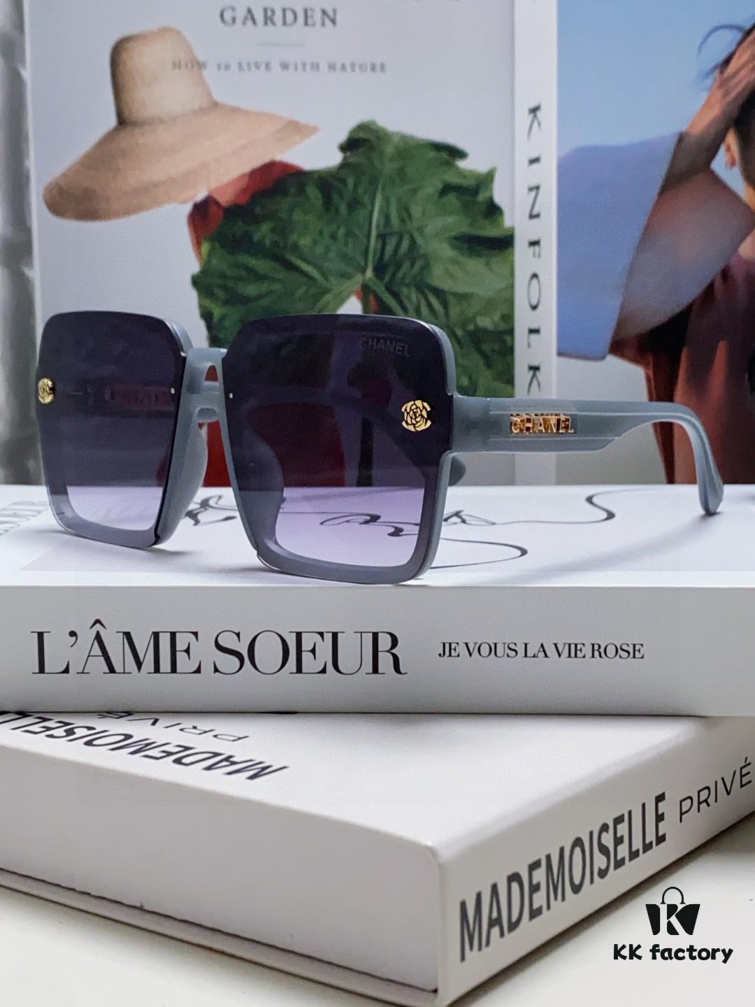 Chanel 2025 New Camellia Collection Classic Polarized Sunglasses UV Protection Fashion Sunglasses for Women Driving Glasses Korean Style Trendy Shades