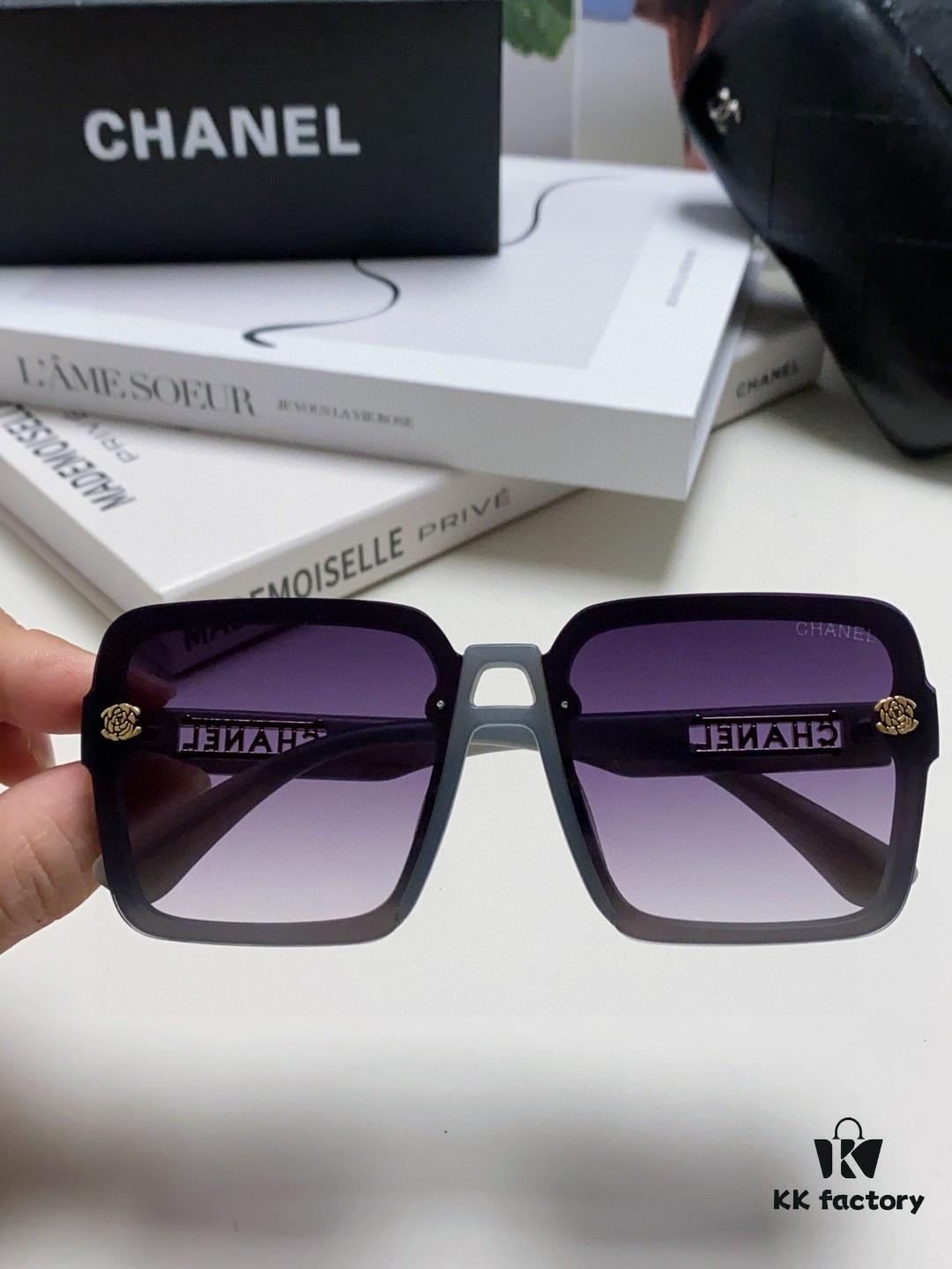 Chanel 2025 New Camellia Collection Classic Polarized Sunglasses UV Protection Fashion Sunglasses for Women Driving Glasses Korean Style Trendy Shades