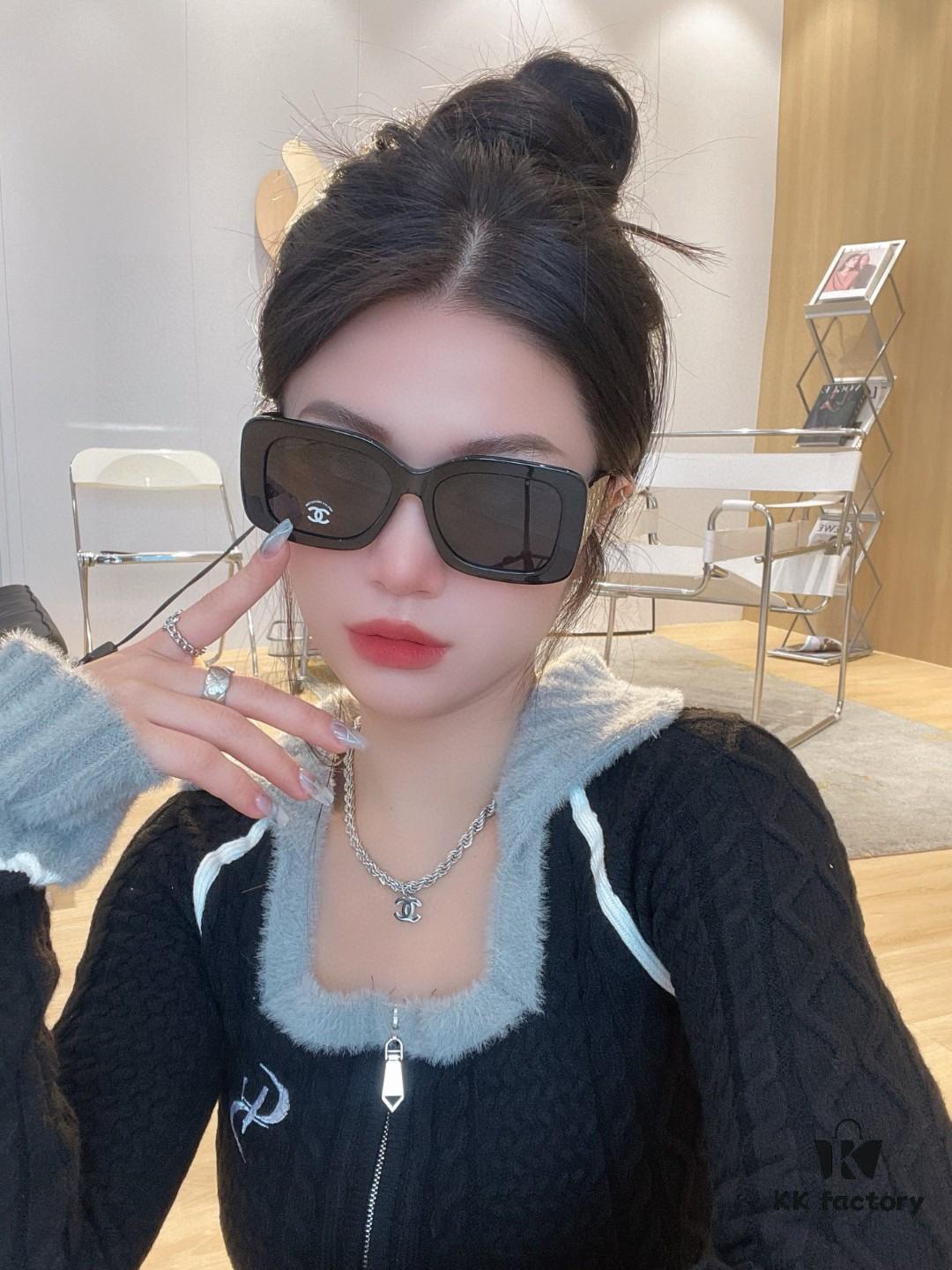 CHANEL New Classic Black and White Sunglasses