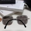 Chanel 2025 New Arrival Women's Sunglasses, Classic Tweed Style Brown UV-Protective Designer Shades with Chain Detail