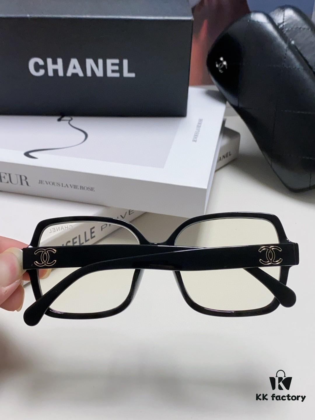 Chanel Small Logo Eyeglass Frame, Panda Color, Suitable for Prescription Lenses, Stylish and Face-Framing