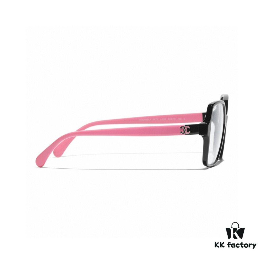 Chanel Small Logo Eyeglass Frame, Panda Color, Suitable for Daily Wear with or without Prescription Lenses, Stylish and Face-Framing Design