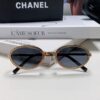 Chanel 2025 New Arrival Women's Oval Sunglasses, French Vintage Style, Flattering for Round Faces, Slim Frame with Sparkling Metal Trim, Elegant European Design