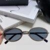 Chanel 2025 New Arrival Women's Oval Sunglasses, French Retro Stylish Design, Slimming Narrow Frame with Sparkling Metal Trim for Round Faces, Elegant European-American Style