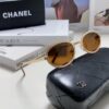 Chanel 2025 New Arrival Women's Oval Sunglasses, French Vintage Style, Flattering for Round Faces, Slim Metallic Frame, Elegant and Trendy