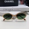 Chanel 2025 New Arrival Women's Oval Vintage French Style Sunglasses for Round Face, Slimming Narrow Frame with Sparkling Metal Trim, High-End Unisex Design