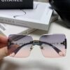 Chanel 2025 Fashion New Large-Frame Double C Letter Wide-Temple Sunglasses for Women, Versatile Sunglasses
