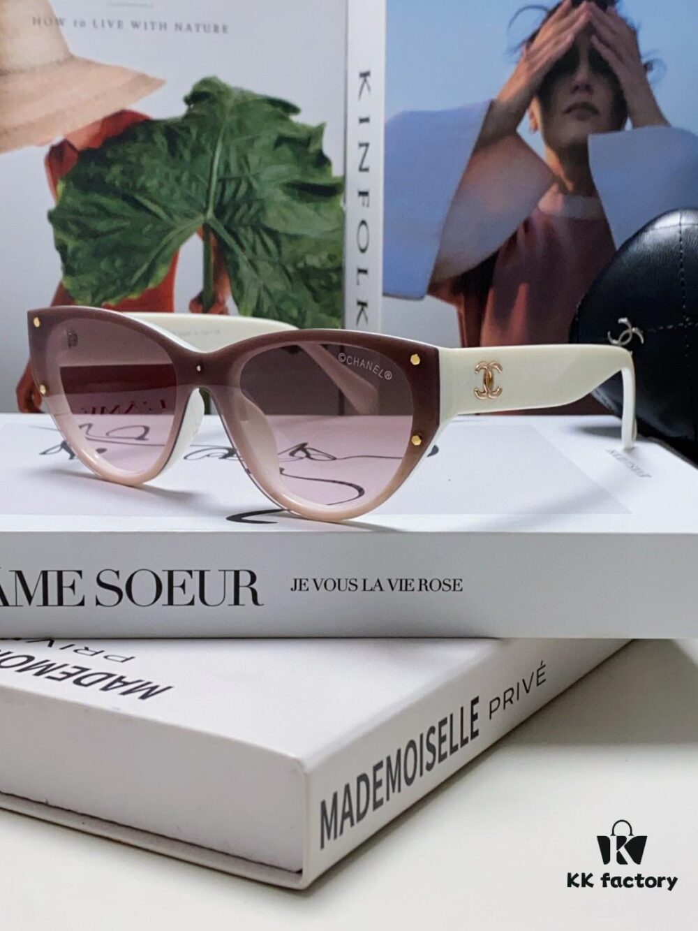 Chanel 24SS New Arrival Elegant Oval Women's Sunglasses with Double C Logo Design