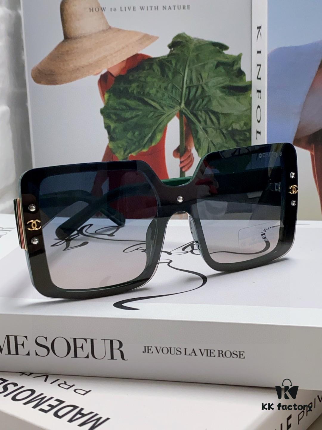 Chanel 2025 New Arrival Fashionable High-End Women's Polarized Sunglasses, Oversized Frame Driving Sunglasses