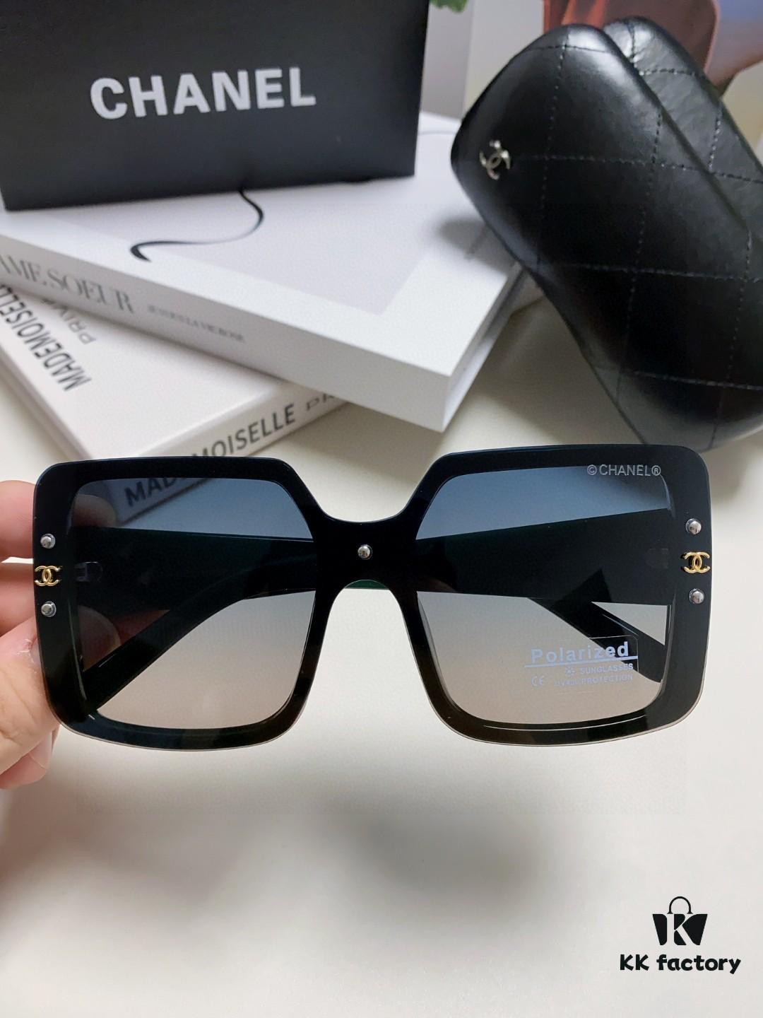 Chanel 2025 New Arrival Fashionable High-End Women's Polarized Sunglasses, Oversized Frame Driving Sunglasses