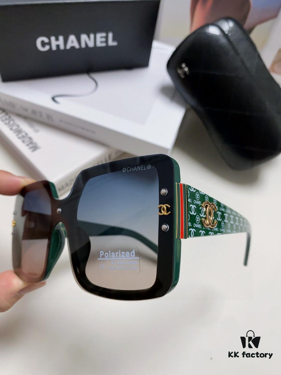 Chanel 2025 New Arrival Fashionable High-End Women's Polarized Sunglasses, Oversized Frame Driving Sunglasses