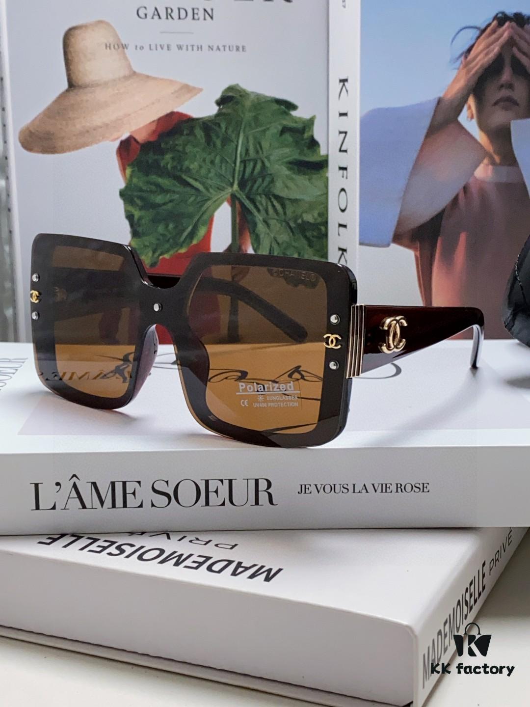 Chanel 2025 New Arrival Fashionable High-End Women's Polarized Sunglasses, Oversized Frame Driving Sunglasses