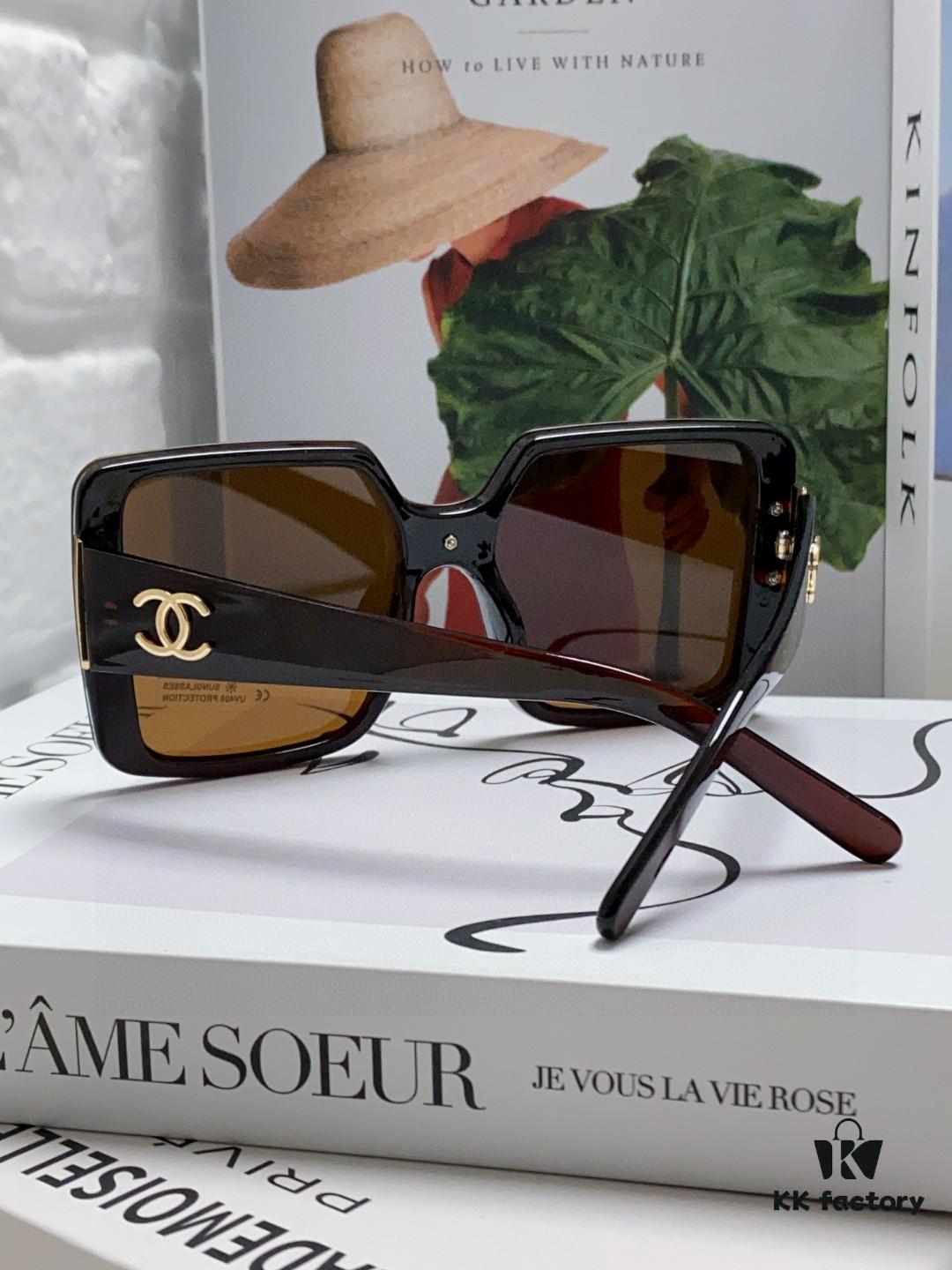 Chanel 2025 New Arrival Fashionable High-End Women's Polarized Sunglasses, Oversized Frame Driving Sunglasses