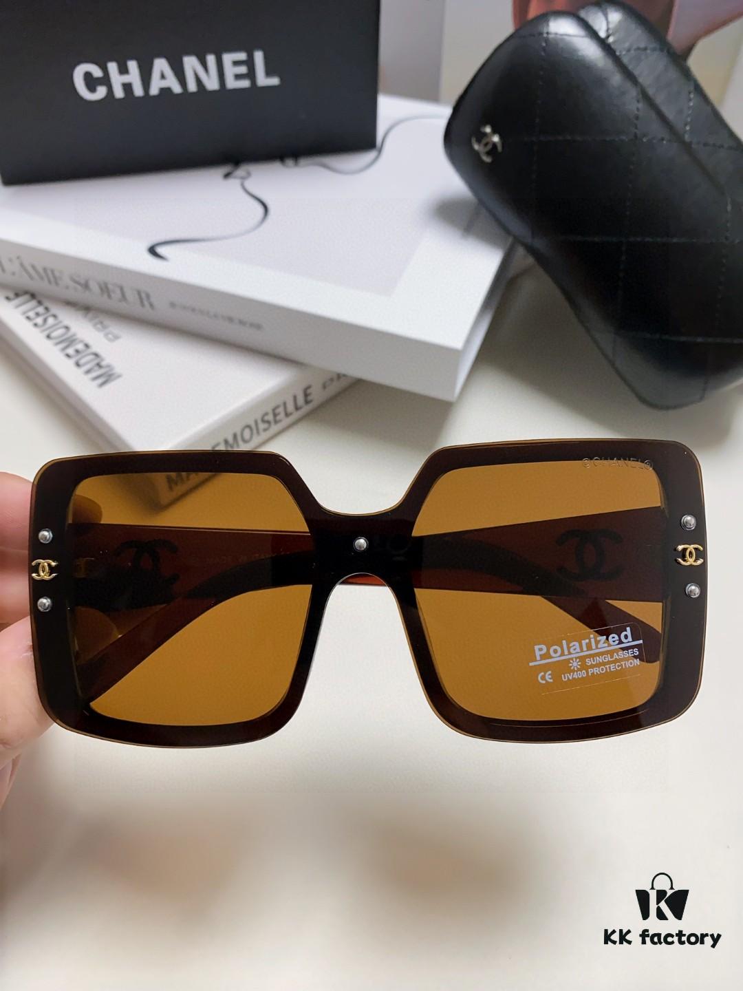 Chanel 2025 New Arrival Fashionable High-End Women's Polarized Sunglasses, Oversized Frame Driving Sunglasses