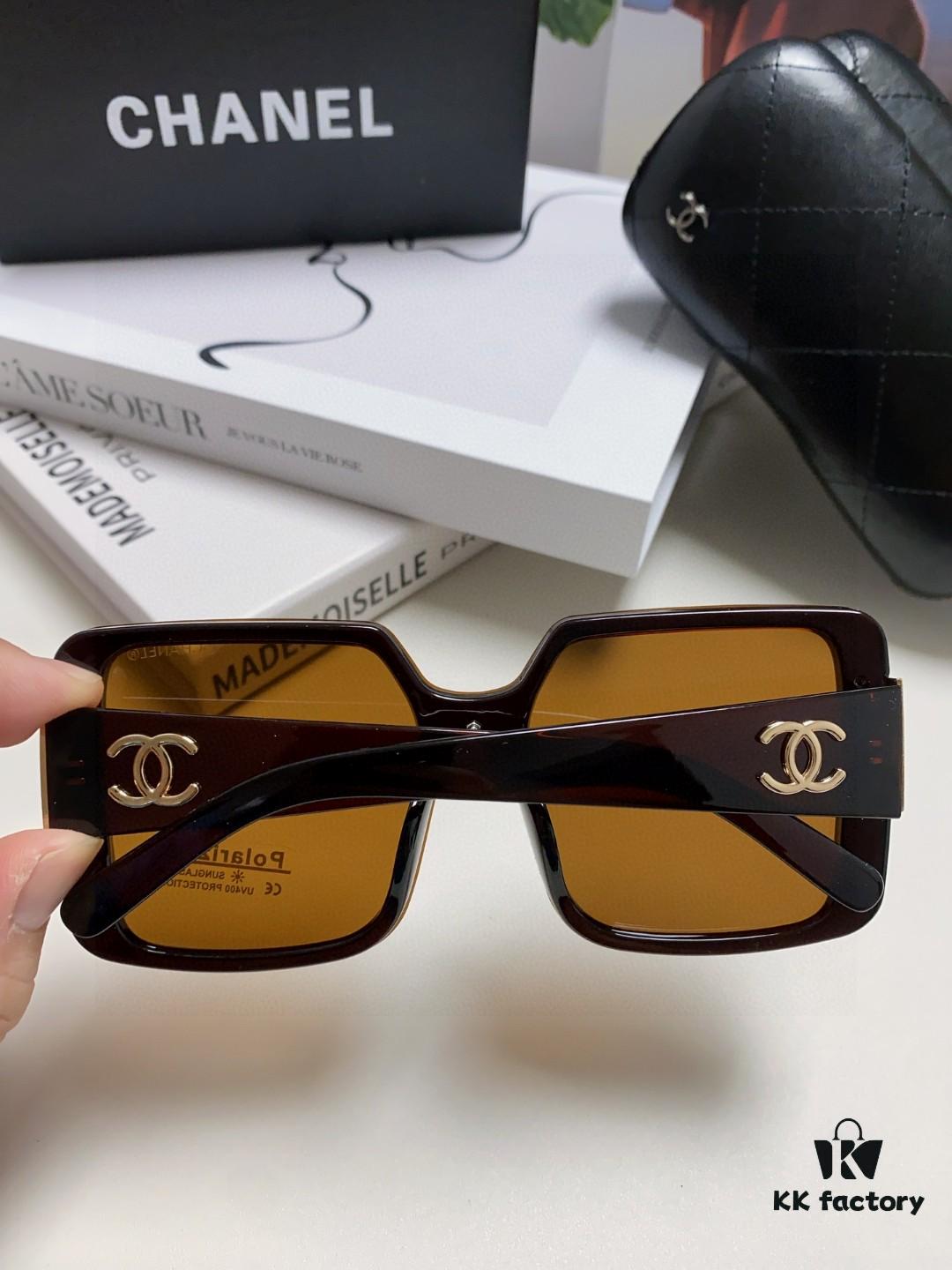 Chanel 2025 New Arrival Fashionable High-End Women's Polarized Sunglasses, Oversized Frame Driving Sunglasses