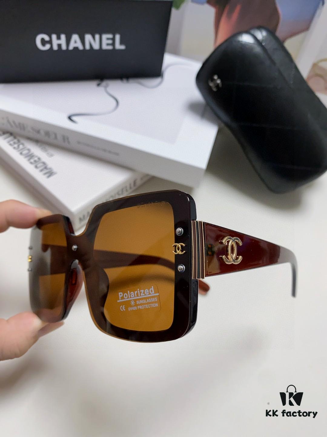 Chanel 2025 New Arrival Fashionable High-End Women's Polarized Sunglasses, Oversized Frame Driving Sunglasses