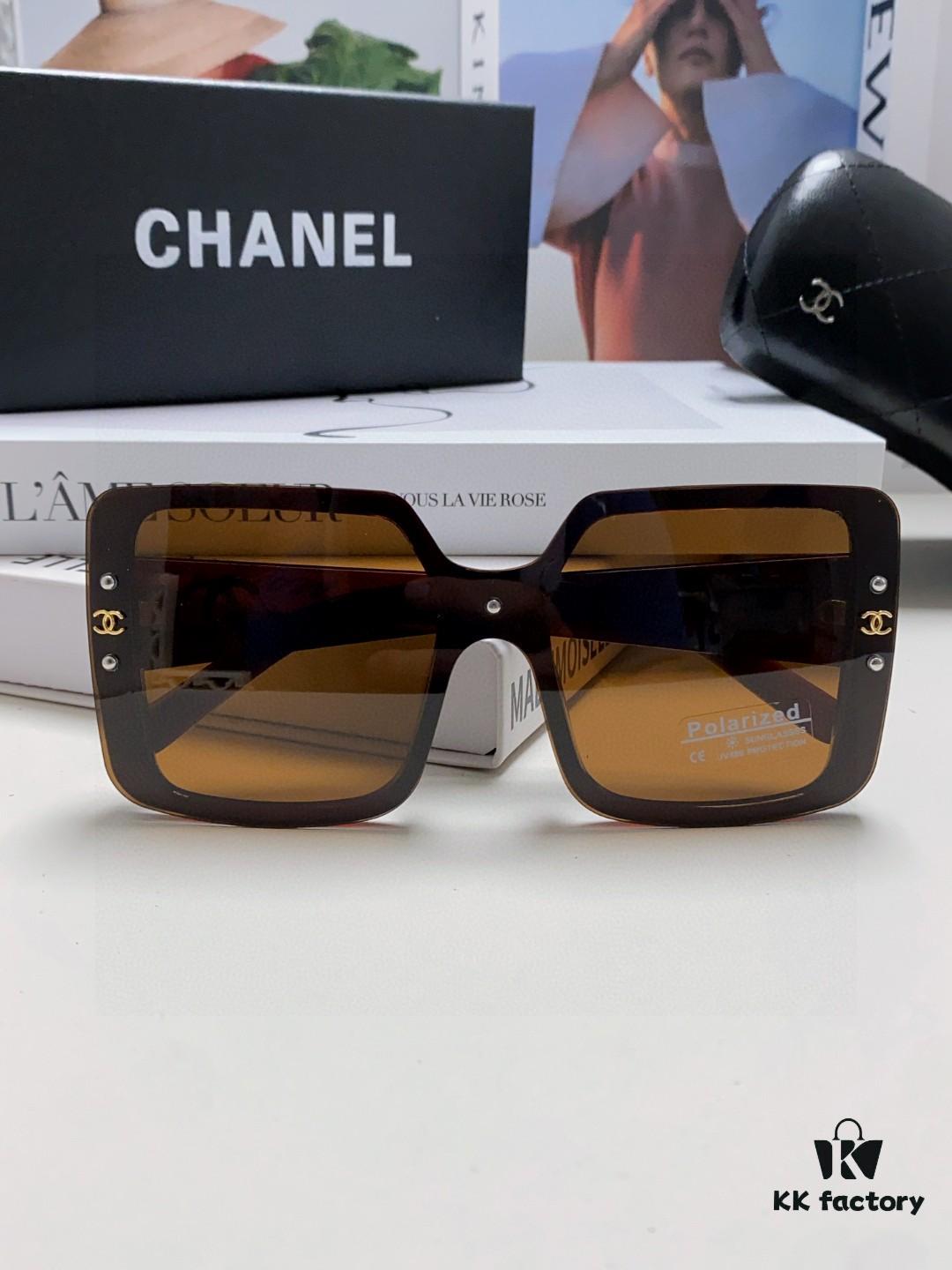 Chanel 2025 New Arrival Fashionable High-End Women's Polarized Sunglasses, Oversized Frame Driving Sunglasses