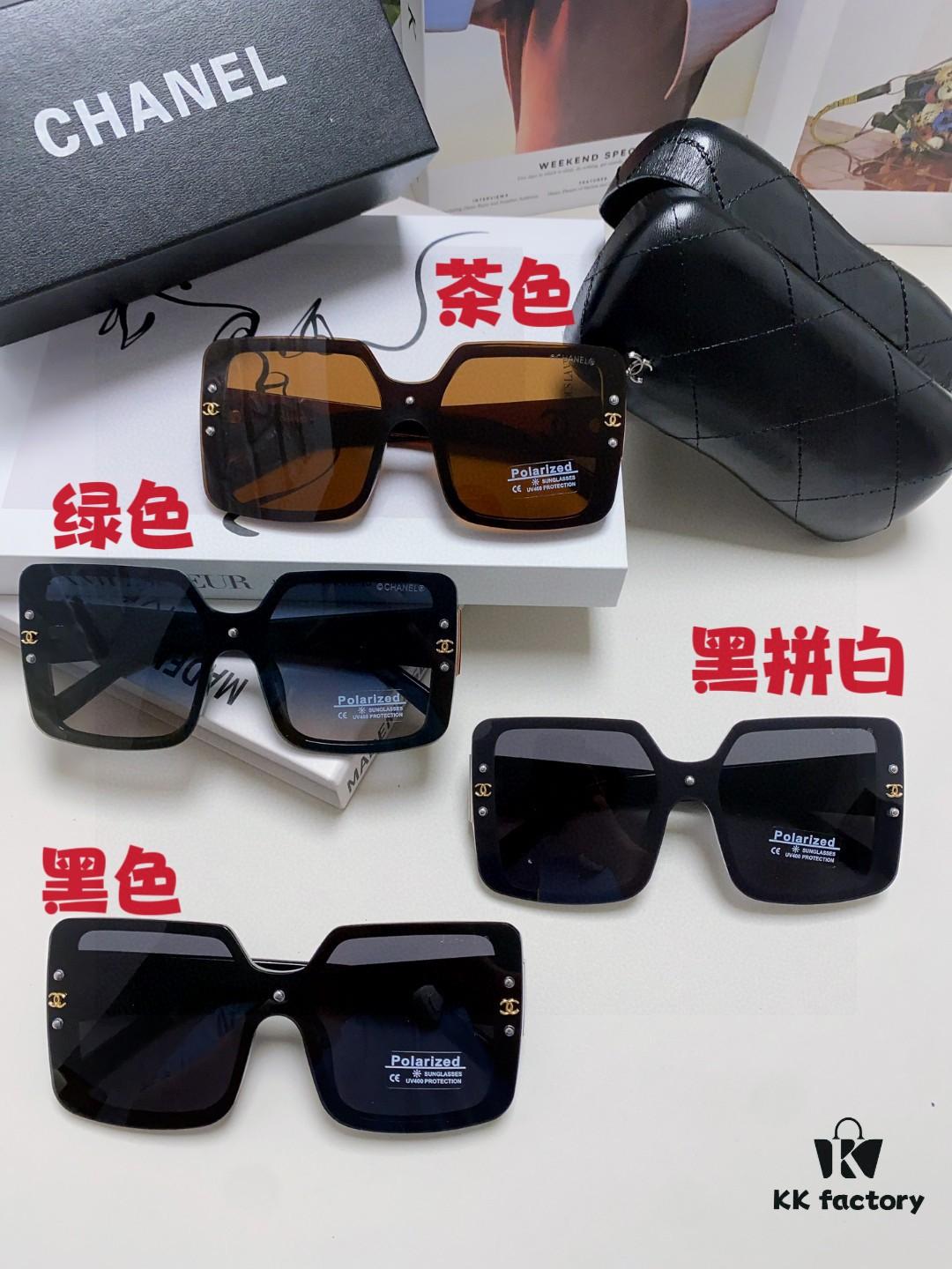 Chanel 2025 New Arrival Fashionable High-End Women's Polarized Sunglasses, Oversized Frame Driving Sunglasses