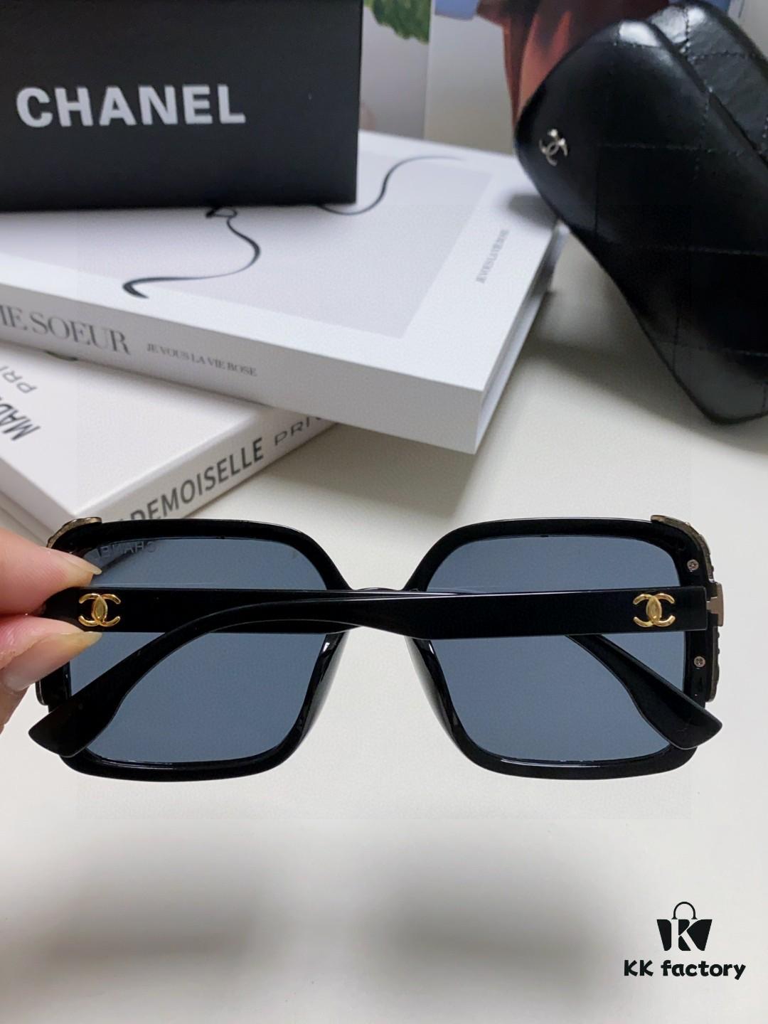 Chanel 2025 New Arrival Fashion Sunglasses for Women UV Protection Korean Style Trendy Oversized Square Frame Sun Glasses Summer Anti-Glare