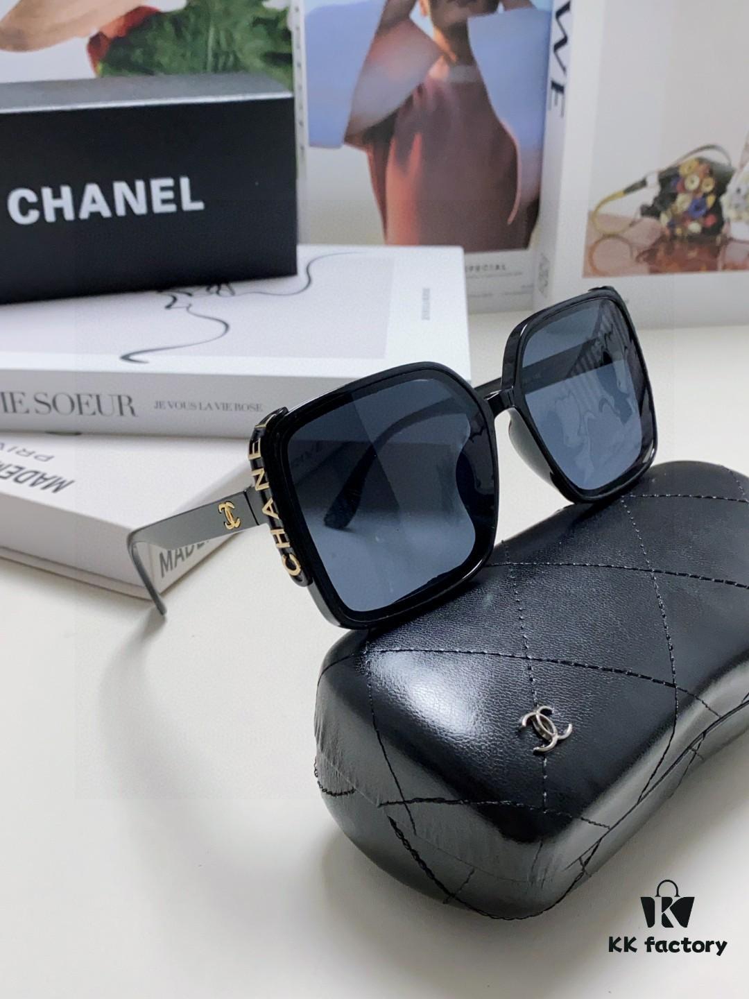Chanel 2025 New Arrival Fashion Sunglasses for Women UV Protection Korean Style Trendy Oversized Square Frame Sun Glasses Summer Anti-Glare
