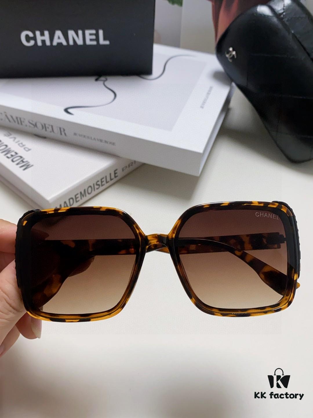 Chanel 2025 New Arrival Fashion Sunglasses for Women UV Protection Korean Style Trendy Square Frame Oversized Sunglasses Summer Sun Protection