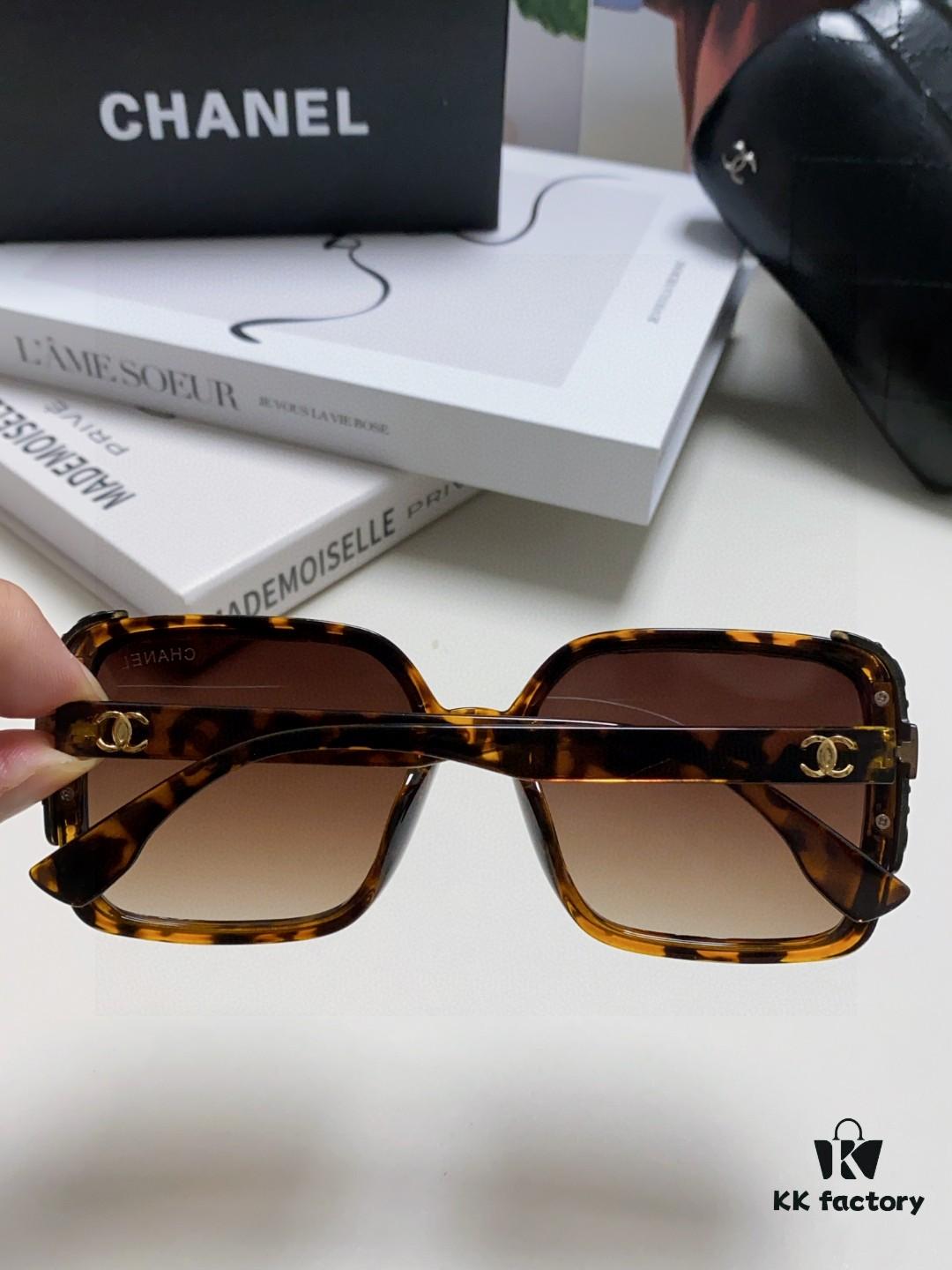 Chanel 2025 New Arrival Fashion Sunglasses for Women UV Protection Korean Style Trendy Square Frame Oversized Sunglasses Summer Sun Protection