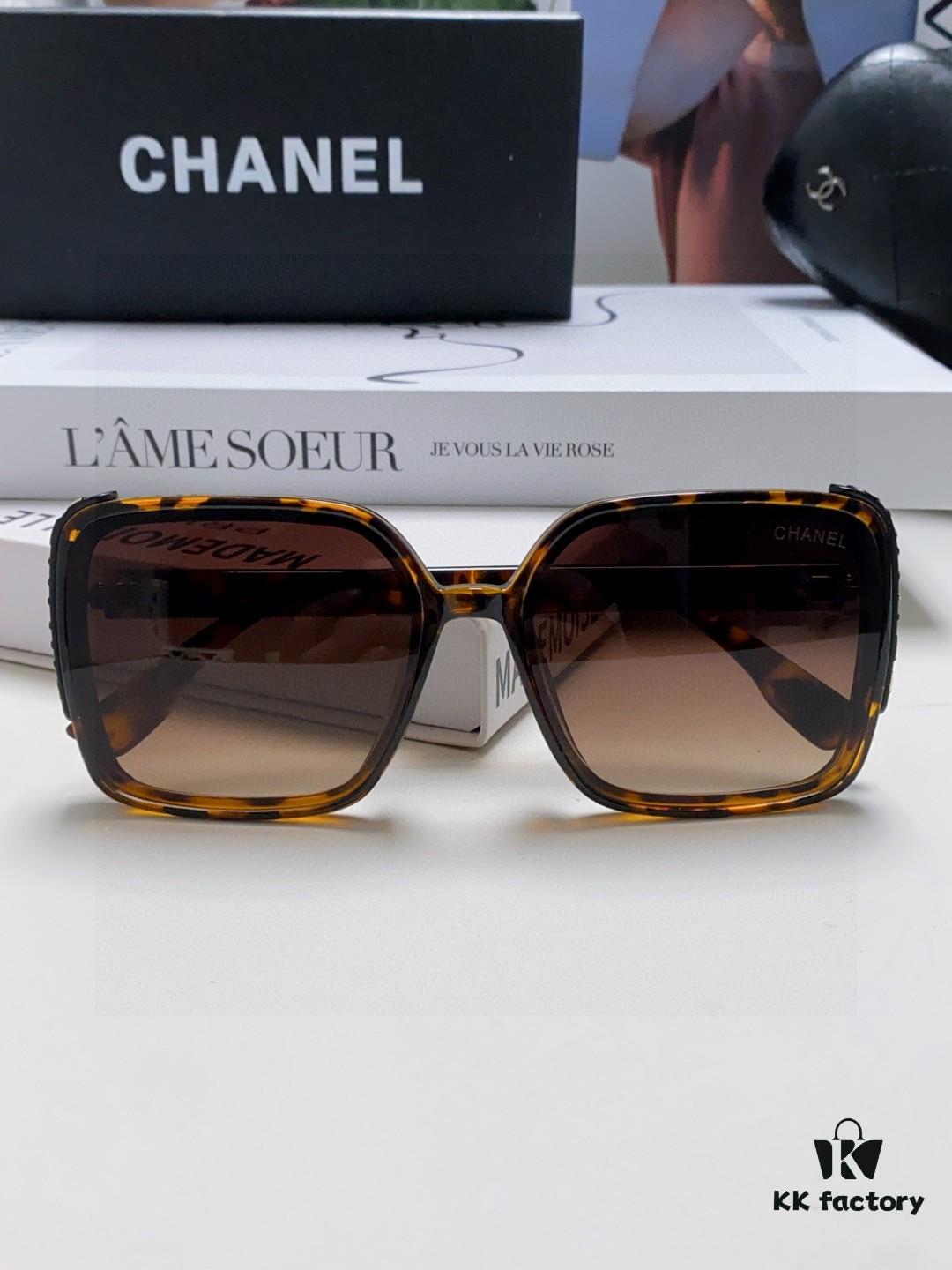 Chanel 2025 New Arrival Fashion Sunglasses for Women UV Protection Korean Style Trendy Square Frame Oversized Sunglasses Summer Sun Protection