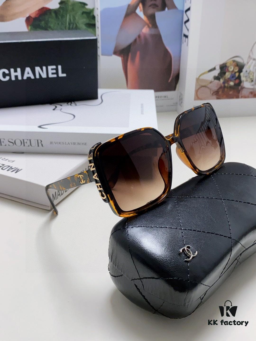 Chanel 2025 New Arrival Fashion Sunglasses for Women UV Protection Korean Style Trendy Square Frame Oversized Sunglasses Summer Sun Protection