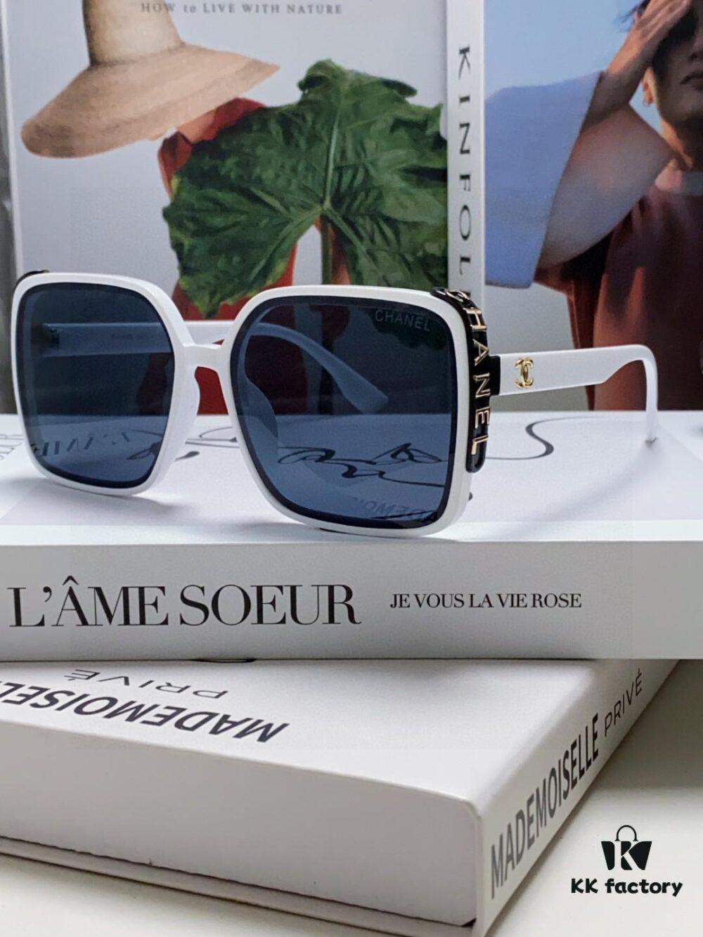 Chanel 2025 New Fashion Sunglasses for Women UV Protection Korean Style Trendy Square Frame Oversized Sun Glasses Summer Face Slimming