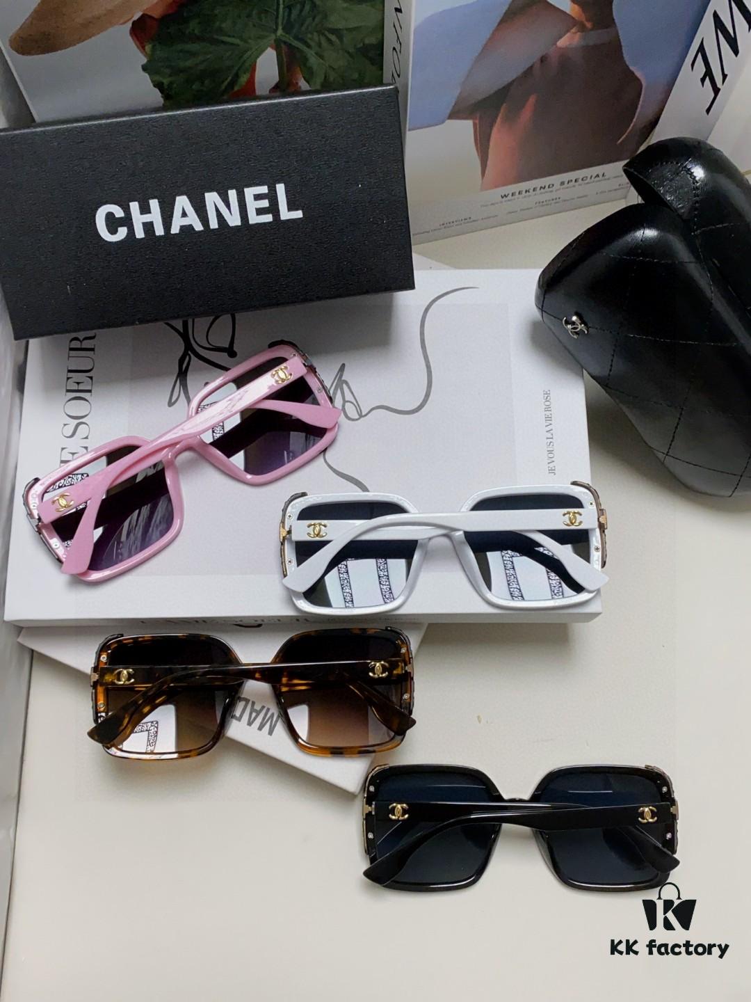 Chanel 2025 New Arrival Fashion Sunglasses for Women UV Protection Korean Style Trendy Oversized Square Frame Sun Glasses Summer Anti-Glare