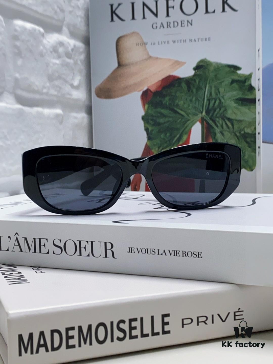 Chanel 2025 New Arrival ⭐ Xiaohongshu Popular Bestseller Double CH Interlocking Logo Sunglasses for Women, High-End Style