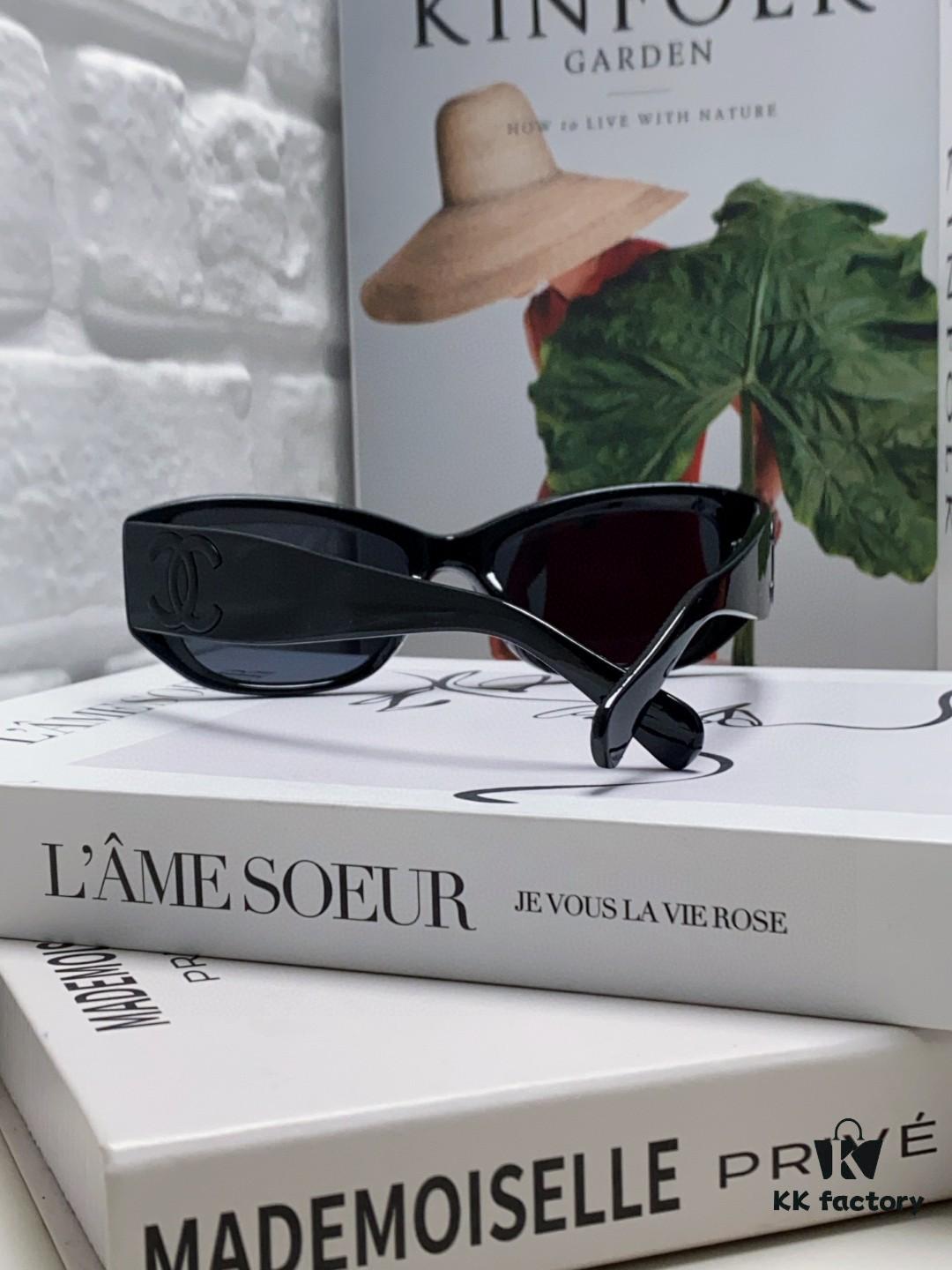 Chanel 2025 New Arrival ⭐ Xiaohongshu Popular Bestseller Double CH Interlocking Logo Sunglasses for Women, High-End Style