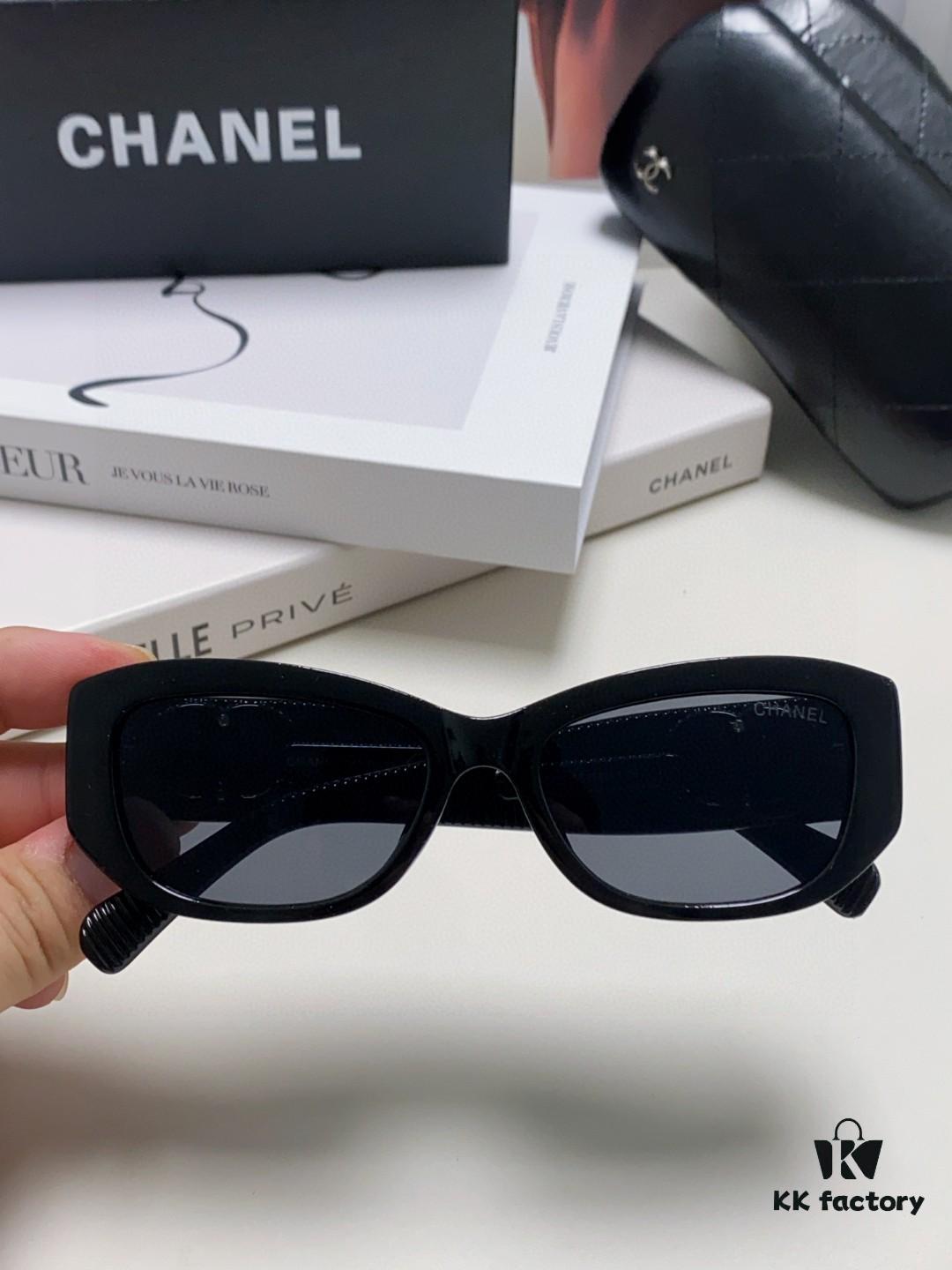 Chanel 2025 New Arrival ⭐ Xiaohongshu Popular Bestseller Double CH Interlocking Logo Sunglasses for Women, High-End Style